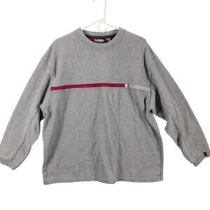Extreme Gear Sweater Mens XL Gray Crewneck Pullover Red Stripe Casual 90s Grunge